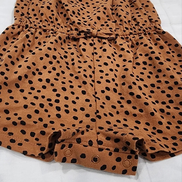 Old Navy Brown and Black dot Romper Baby Girl Size 12-18m - Picture 3 of 4